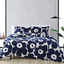 Marimekko - King Duvet Cover Set, Cotton Bedding with Matching Shams & Button Closure, All Season Home Decor (Unikko Indigo, King)