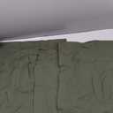 BESTOUCH Sheet Set 100% Washed Cotton Linen Feel Super Soft Comfortable Chic Lightweight 4 Pcs Home Bedding Set Solid, Olive Green, Queen