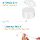 Straw Cup Soft Spout Conversion Kit for Lansinoh Baby Bottle, Toddler Transition Kit with Silicone Straw Top Nipple, Weighted Straw, Bottle Handle, Cleaning Brush, 3 Pack, 8m+