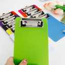 10 Pack A6 Plastic Colorful Mini Clipboards with Low Profile Clip, Portable Clip Boards for Classroom, Office, Restaurants, Small Clipboards 4 x 6 Inch
