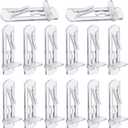 20 Pcs Plastic Locking Shelf Pins 5mm, 3/4 Clear Plastic Locking Shelf Support Peg Clips for 4.5-5mm Diameter Peg Hole & Slightly Larger Than 20-21mm Cabinet Shelves