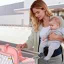 Shopping Cart Cover for Baby Girl, High Chair Cover for Restaurant, Padded, Hygienic Grocery Cart Seat Cover & Swing Insert with Safety Harness & Pockets, Machine Washable (Pink)