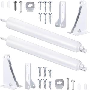 2 Sets Storm Door Closers, Heavy Duty Screen Door Closer, Pneumatic Screen Door Closers kit with Hold Open for Storm(White)