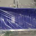 Snow Pusher Shovel for Driveway Car Garage, 24 Inch Snow Removal Plow with D-Grip Handle Aluminum Strip, Ergonomic Heavy Duty Wide Snow Shovel for Home Outdoor, Blue