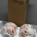 Bico Margret's Garden Cereal Bowls Set of 4, 24 oz Deep Ceramic Soup Bowls for Cereal, Salad, Noodles, Kitchen, Microwave and Dishwasher Safe, Gift for Housewarming and Thanksgiving