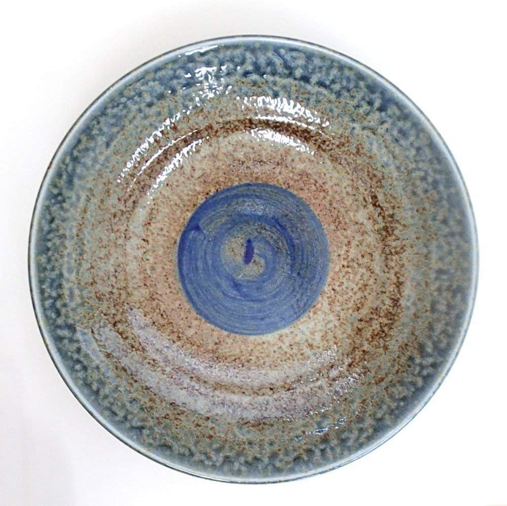 Japanese Porcelain 9.1 Inches in Diameter, Seien Blue Flame Serving Bowl for Pasta, Noodles, or Salad, Mino Ware Made in Japan M51411