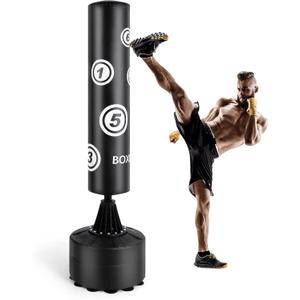 Freestanding Punching Bag with Stand, Heavy Boxing Bag with Suction Cup for Adult Kids, Stand Kickboxing Bag for Home Office Gym