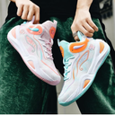 CIERSES Womens Mens Basketball Shoes Fashion Breathable Athletic Sneakers Lightweight Non Slip Outdoor Sport Volleyball Shoe GreenPink Size 10/43
