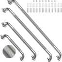 Brushed Nickel Grab Bar 16/24/36/40 Inch Bundle, iHansee Set of 4 Bathroom Grab Bars w/Anti-Slip Knurled Grip, Stainless Steel Safety Handrail for Home & Commercial, Wall Mounted Handicap Shower Bars