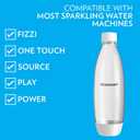 sodastream White 1L Slim Carbonating Bottles Twin Pack, Pack of 2