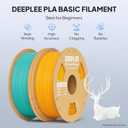 DEEPLEE PLA Basic 1.75mm 3D Printer Filament, 3D Printing Filament with Dimensional Accuracy +/- 0.02 mm, Neatly Wound, No Clogging, Best for Beginners, Fits for Most FDM 3D Printers 1KG Black