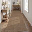 Easy Jute Area Rug Natural 2x7 Indoor Outdoor Rugs for Hallway