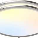GoBright 18 Inch 50W LED Flush Mount Ceiling Light, Dimmable, 2700K-6500K Adjustable, 5600 Lumens, Brushed Nickel, 1-Pack