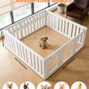 Acrylic Indoor Dog Playpen with Double Room, 24" H 12 Panels Puppy Playpen