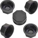 5 Gallon Gas Can Cap Replacement, Fits Most 1/2/3/5 Gallon Gas Cans, Portable Gas Tank Lid for 5+ Gallon Plastic and Metal Gas Cans, Includes Spout Replacement old Style (Pack of 5 black)