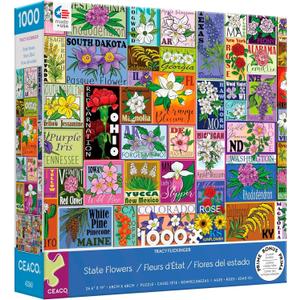 Ceaco - Tracy Flickinger - State Flowers - 1000 Piece Jigsaw Puzzle