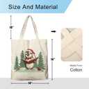 Dlzdn Christmas Penguin Tote Bag Winter Reusable Shopping Grocery Bag Beach Bag Birthday Gifts for Women Teacher