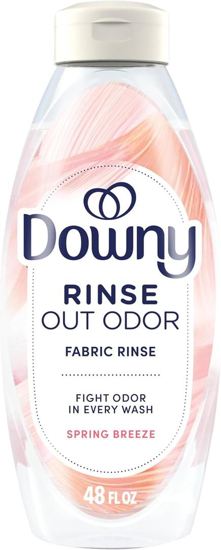 Downy Rinse Laundry Odor Remover, Spring Breeze Scent, 48 FL OZ, Fabric Softener and Laundry Odor Removal Rinse