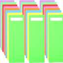 50 Pcs Library Book Dividers with 110 Pcs Stickers Library Shelf Dividers 4 x 12 Inch Plastic Shelf Dividers and Assorted Colored Bookshelf Markers for Shelves Library