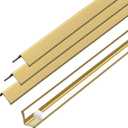 Golden Wall Corner Protector, 3Pcs, Length 35.4in, Width 0.4in - Self Adhesive Metal Corner Protector for Aluminum Trim molding, Cabinet Edge Guard, Easy to Install