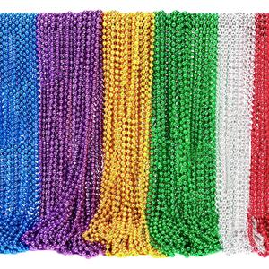 Garma 144 Pcs St Patricks Day Beads Bulk, 33 Inch 7mm Carnival Beaded Necklaces Accessories for St Patricks Day Festivals Decorations, Mardi Gras Parades, Night Club Dress-up Events Party Costume (Multi-color)