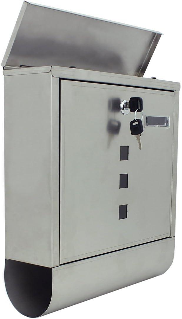 ALEKO SMB-03 Wall Mounted Mail Box with Retrieval Door 2 Keys & Newspaper Compartment