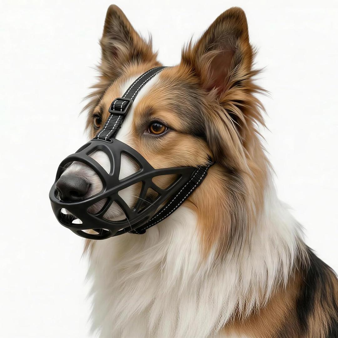 Muzzles for Dogsfor Small, Medium, Large and Extra Large Dogs, Allows Panting and Drinking, Breathable, Adjustable Ring Pet Muzzle for German Shepherds, Huskies, Labrador Retrievers