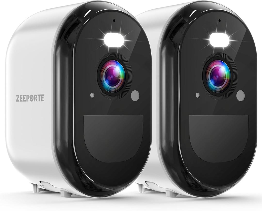 2K Security Cameras Wireless Outdoor, WiFi Battery Powered Indoor Camera for Home Security with AI Motion Detection, Spotlight, 2-Way Talk, Siren, IP65, Cloud/SD Storage - 2 Cameras (2 Pack)