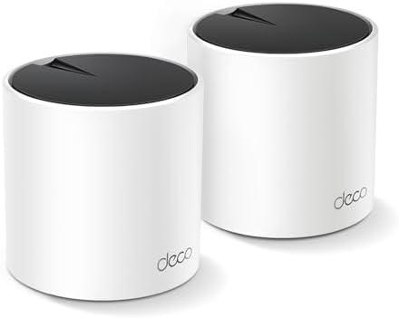 TP-Link Deco X55 AX3000 WiFi 6 Mesh System - Covers up to 4500 Sq.Ft, Replaces Wireless Router and Extender, 3 Gigabit Ports per Unit, Supports Ethernet Backhaul, Deco X55(2-Pack), White