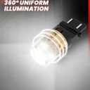 LASFIT 3157 LED Bulb for Reverse Light, 3156 3056 LED Bubs 6000K Xenon White, Super Bright 3057 3047 4114 4157 4057 LED Lights with Projector for Backup, DRL, Only for Standard Socket (2-Pcs)