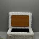 Wimarsbon Storage Ottoman, Vanity Stools with Metal Legs, 16.5" x 11.8" x 18" Modern Faux Mink Fur Footstool, Makeup Chair with Anti-Slip Feet, Accent Table,Footrest,Storage Bench for Bedroom (White)