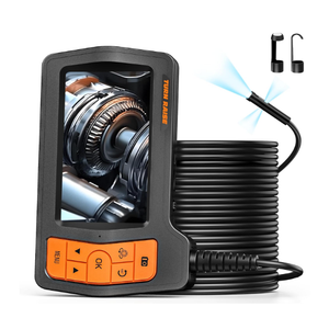 Triple Lens Sewer Camera with 50ft, 5" IPS Screen Borescope with Light, 1080P HD Endoscope IP67 Drain Pipe Snake Drain Camera, 32G Card SemiRigid Cable for Plumbing Inspection + Case