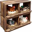 Wooden Chicken Nesting Box, Wall‑Mountable Freestanding Stackable, 4 Holes