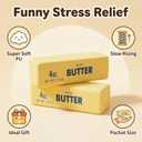 3 x Slow Rebound Cute Butter Squeeze Stress Balls, 2026 New Squeeze Ball Realistic Butter Stick Soft Squeeze Toys, Upgrade Stress Relief Fidget Toys Wet Slow Rebound Stress Relief Toy (1, Yellow) (1Pcs)