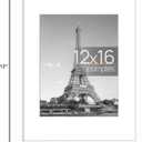 upsimples 12x16 Picture Frame, Display Pictures 8.5x11 with Mat or 12x16 Without Mat, Wall Hanging Photo Frame, White, 1 Pack