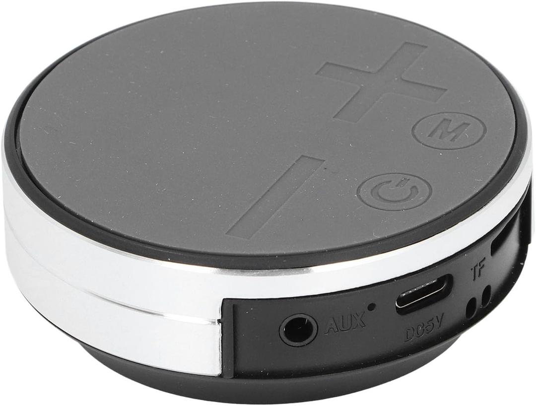 Bone Conduction Speaker, Bluetooth, AUX, Small Memory Card, Stereo, Water Proof, Intelligent Suction Cup Design, for Outdoor and Indoor Bathroom (Silver)