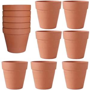 OLEEP Clay Pot - 12 Pack Large Terra Cotta Plant Pot with Drainage Hole, Terracotta Planter for Indoor Outdoor Plant, 4.7 Inch