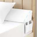 Queen Bed Wedge Pillow for Headboard, Bed Gap Filler, Triangle Pillow Wedge for Headboard Gap, Bolster Pillows for Beds, Anti-Slip Mattress Wedge Gap Filler, 60"10"6", White