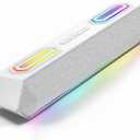 Deeyaple Computer Speakers, 40W Wireless Soundbar for Desktop PC with Bluetooth 5.3 & USB Audio,Software Custom EQ, Dynamic RGB Lighting, External Power Adapter Gaming Speakers, Laptop, Xbox (White)