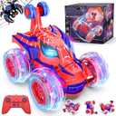Remote Control Car Stunt RC Cars 360 Rotating with 2.4GHz Rechargeable Wheel Lights Toys Car Gift for Boys 3 4 5 6 7 8 9 10 11 12 (Red)