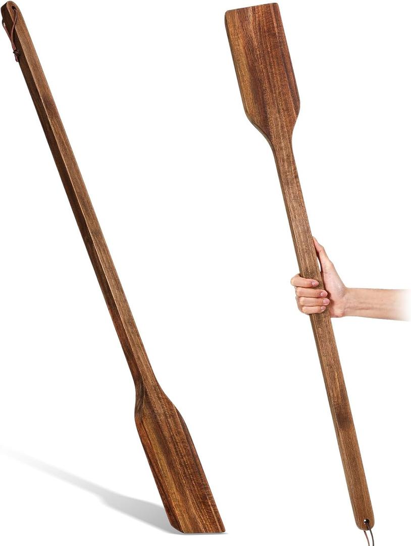 Timtin 36 Inch Long Wooden Mixing Paddle for Cooking Acacia Flat Wooden Spatula Crawfish Paddle Stir Seafood Boil Pot Cooking Spatula for Crawfish Boil Pot Seafood Beer Camping Restaurants