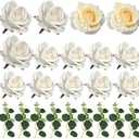 Flower Cake Toppers Boho Cake Toppers Artificial White Rose Eucalyptus Cake Decorations for Girl Women Birthday Baby Shower Wedding Valentine's Day Celebration Boho Party Supplies (Style 7)