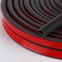 Silicone Weather Stripping Door Seal, 40FT Self Adhesive D Shaped Door Seal Strip for Door Frame, Door Insulation Strip Window Seal(40FT, 1/4" T)