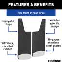 LUVERNE 251440 Front or Rear 12-Inch x 20-Inch Textured Rubber Mud Guards, Select Chevrolet Silverado, GMC Sierra 1500, 2500, 3500 HD, Black