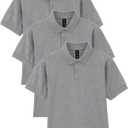 Gildan Unisex-Child DryBlend Short Sleeve Polo, Style G8800b, 3-Pack (Large, Sport Grey)