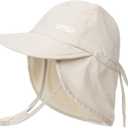 FURTALK Baby Sun Hat with Neck Flap UPF 50+ Adjustable Baby Boys Girls Summer Beach Hat for Traveling Swim Hat Beige