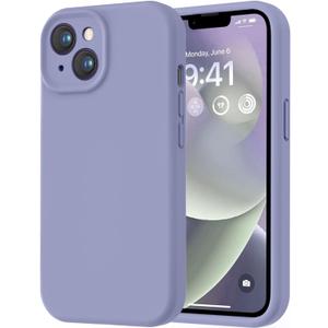 LOVE 3000 Designed for iPhone 14 Case, Premium Silicone with [Soft Anti-Scratch Microfiber Lining] Shockproof Protective Phone Case for Men Women Girls 6.1", Lavender Grey