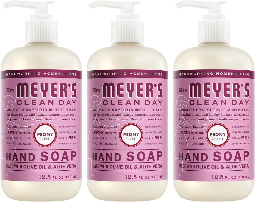MRS. MEYER'S CLEAN DAY Hand Soap, Peony Scent, 12.5 Fl Oz Bottle - 3 Pack incomplete set