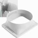 5.9 Inch Portable Air Conditioner Exhaust Hose Coupler, Square to Round Coupler, Window Adapter Mobile Air Conditioner Accessories Not Universal, Check Compatibility(Square)