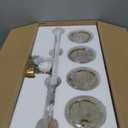 Modern 4 Light Crystal Vanity Light, Brushed Gold Vertical Bathroom Light Fixture Over Mirror for Dressing Table Sink, Compatible with Dimmable Bulbs (Bulbs Not Included)